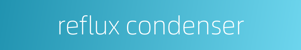 reflux condenser的同义词
