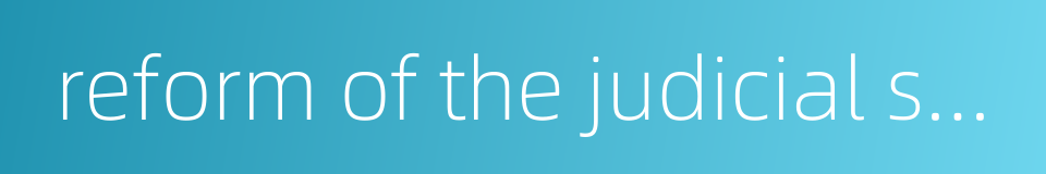 reform of the judicial system的同义词