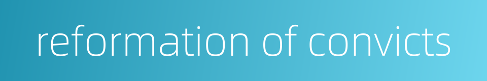 reformation of convicts的同义词