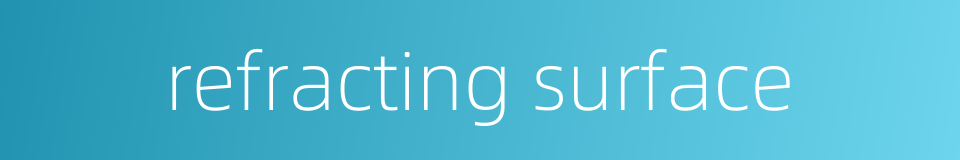 refracting surface的同义词
