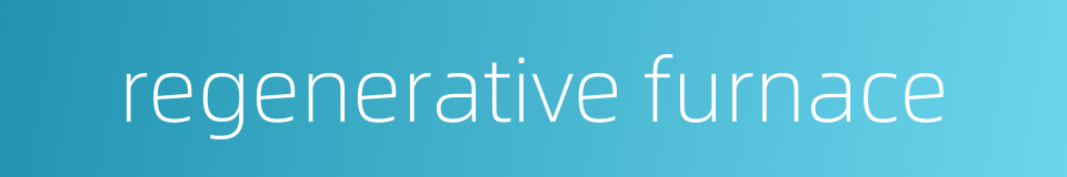 regenerative furnace的同义词