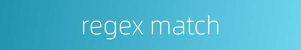 regex match的同义词