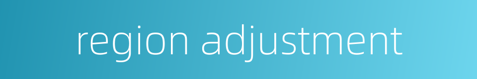 region adjustment的同义词