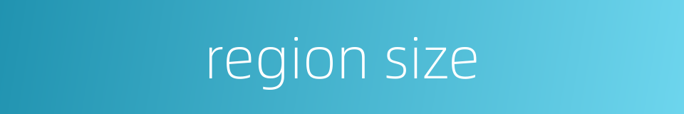 region size的同义词