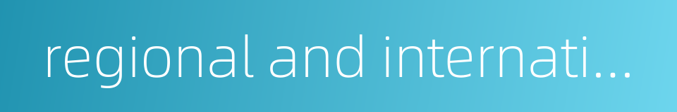 regional and international affairs的同义词