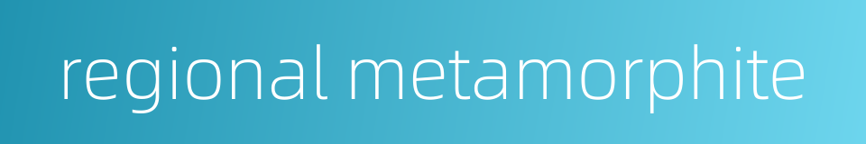 regional metamorphite的同义词