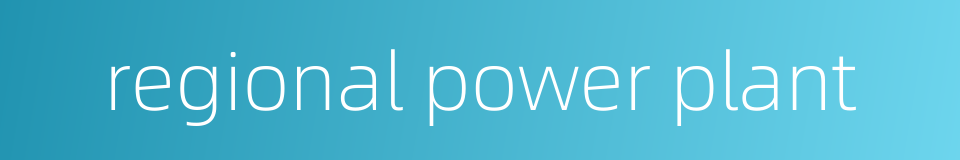 regional power plant的同义词