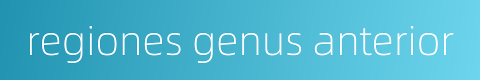 regiones genus anterior的同义词