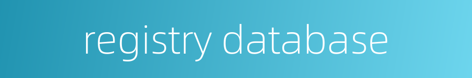 registry database的同义词
