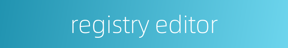 registry editor的同义词