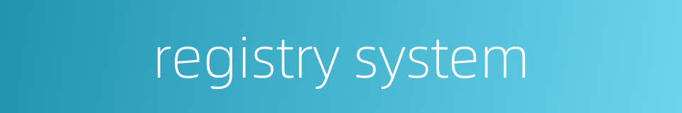 registry system的同义词