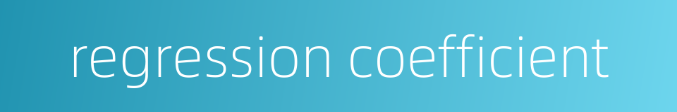 regression coefficient的同义词