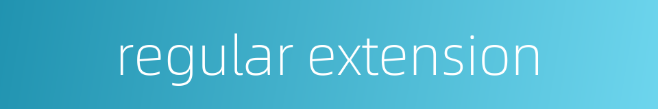 regular extension的同义词