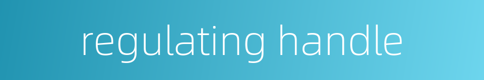 regulating handle的同义词