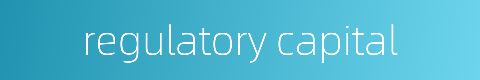 regulatory capital的同义词