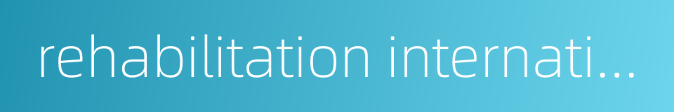 rehabilitation international的同义词