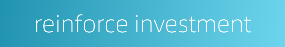 reinforce investment的同义词