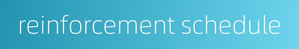 reinforcement schedule的同义词