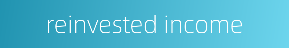 reinvested income的同义词