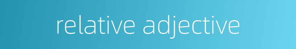 relative adjective的同义词