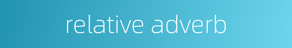 relative adverb的同义词