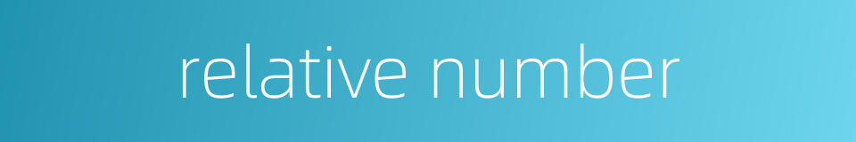 relative number的同义词