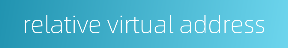 relative virtual address的同义词