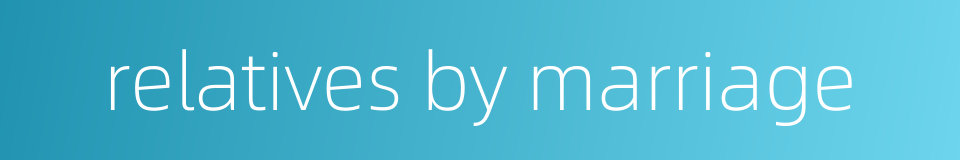 relatives by marriage的同义词