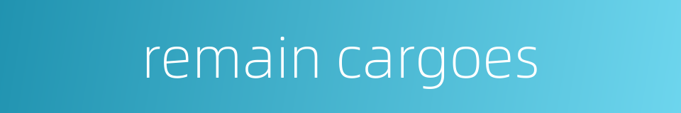 remain cargoes的同义词