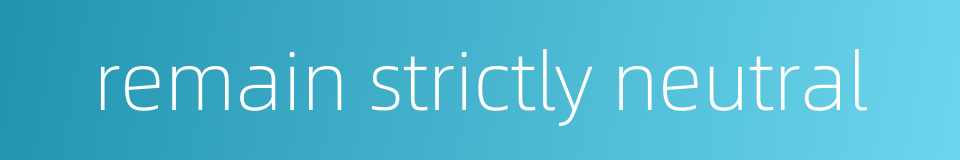 remain strictly neutral的同义词