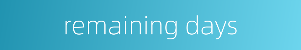 remaining days的同义词