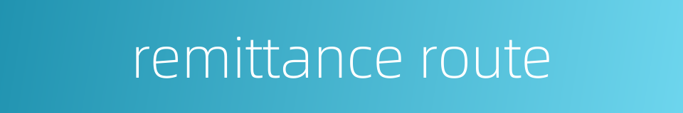 remittance route的同义词