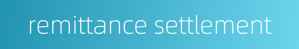 remittance settlement的同义词