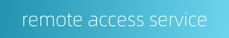 remote access service的同义词