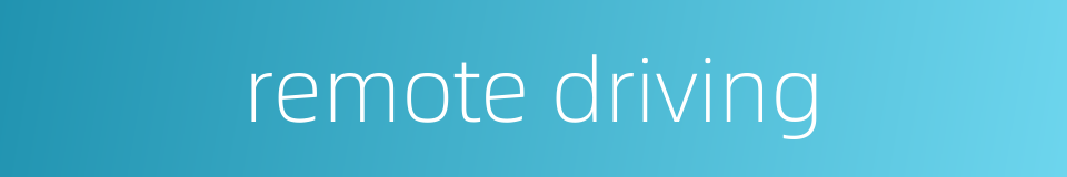 remote driving的同义词
