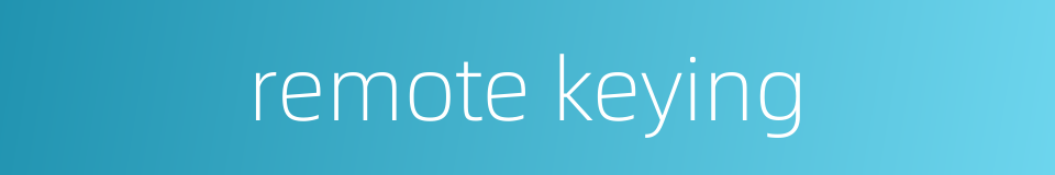 remote keying的同义词