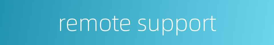 remote support的同义词