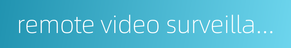 remote video surveillance的同义词