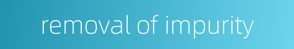 removal of impurity的同义词