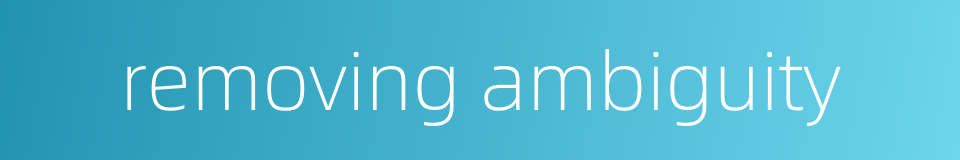 removing ambiguity的同义词