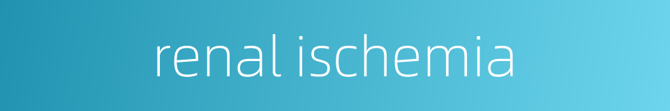 renal ischemia的同义词