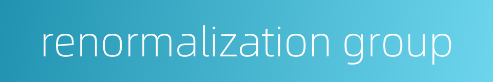 renormalization group的同义词