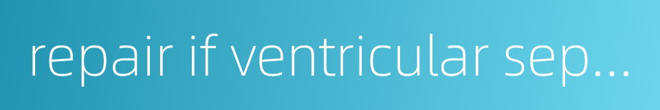 repair if ventricular septal defect的同义词
