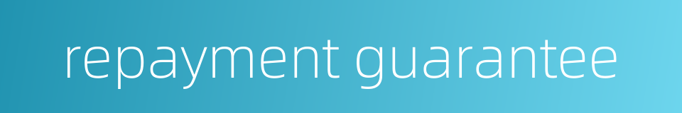 repayment guarantee的同义词