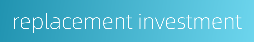 replacement investment的同义词