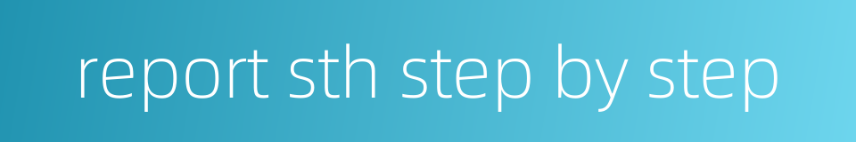 report sth step by step的同义词