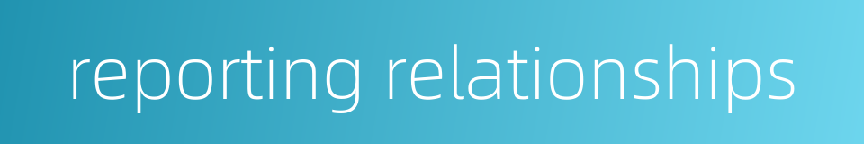 reporting relationships的同义词