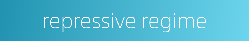 repressive regime的同义词