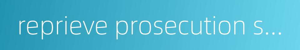 reprieve prosecution system的同义词