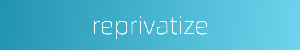 reprivatize的同义词